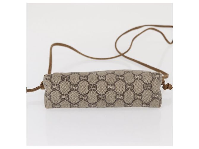 Borsa a Spalla GUCCI GG Plus Supreme PVC Beige Oro Auth ka2102 D'oro - vista 5