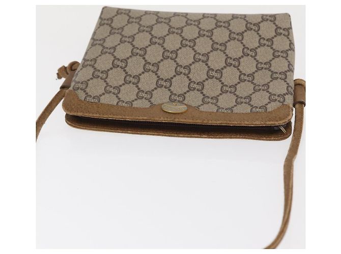 Borsa a Spalla GUCCI GG Plus Supreme PVC Beige Oro Auth ka2102 D'oro - vista 6