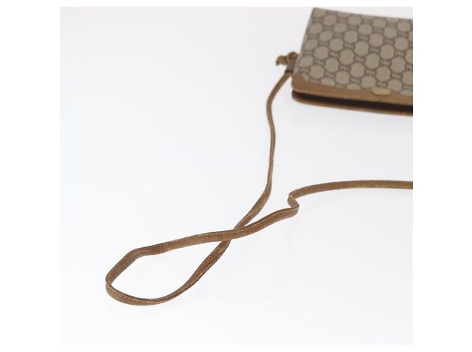 Borsa a Spalla GUCCI GG Plus Supreme PVC Beige Oro Auth ka2102 D'oro - vista 7