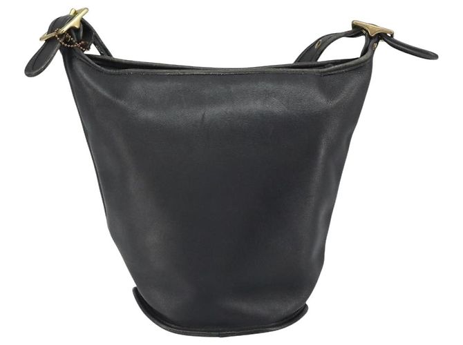 Coach Borsa a Spalla in Pelle Nera e Oro Auth am9384 Nero D'oro - vista 2