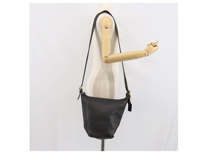 Coach Borsa a Spalla in Pelle Nera e Oro Auth am9384 Nero D'oro - vista 21