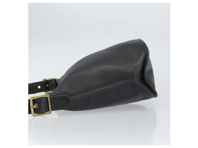 Coach Borsa a Spalla in Pelle Nera e Oro Auth am9384 Nero D'oro - vista 4