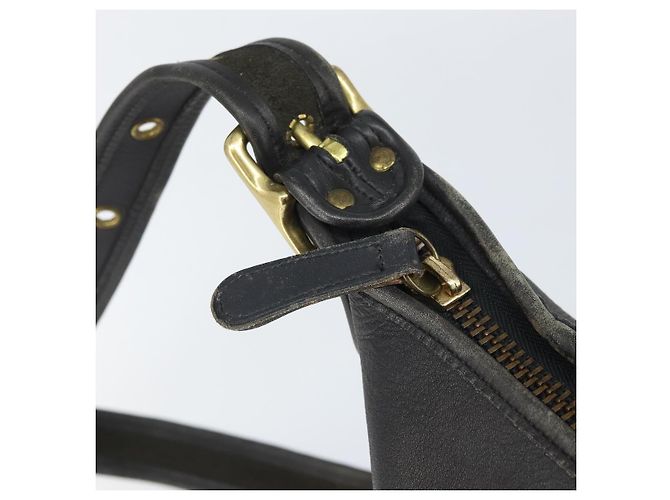 Coach Borsa a Spalla in Pelle Nera e Oro Auth am9384 Nero D'oro - vista 9