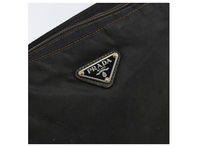 PRADA Schultertasche Nylon Schwarz Silber Authentisch 166754 - Ansicht 19