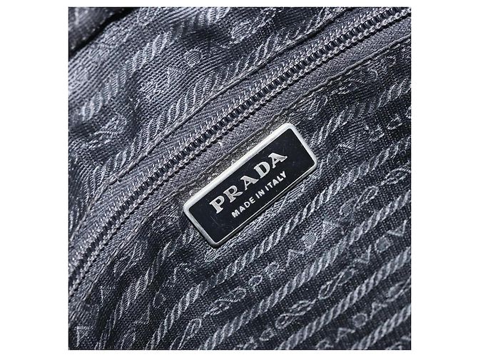 PRADA Schultertasche Nylon Schwarz Silber Authentisch 166754 - Ansicht 21