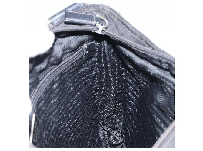 PRADA Schultertasche Nylon Schwarz Silber Authentisch 166754 - Ansicht 22