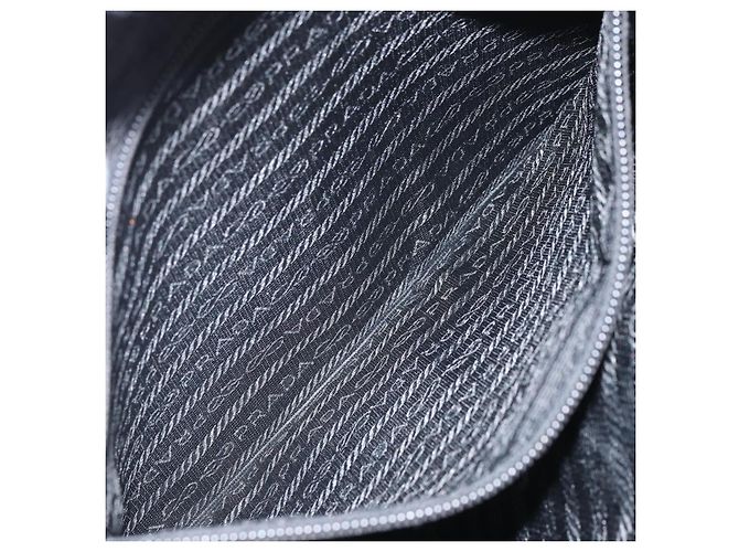 PRADA Schultertasche Nylon Schwarz Silber Authentisch 166754 - Ansicht 25