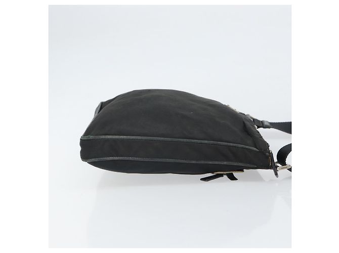 PRADA Schultertasche Nylon Schwarz Silber Authentisch 166754 - Ansicht 3
