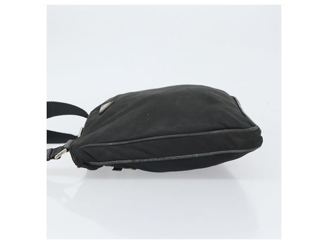 PRADA Schultertasche Nylon Schwarz Silber Authentisch 166754 - Ansicht 4