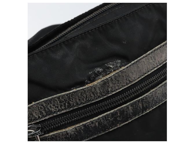 PRADA Schultertasche Nylon Schwarz Silber Authentisch 166754 - Ansicht 9