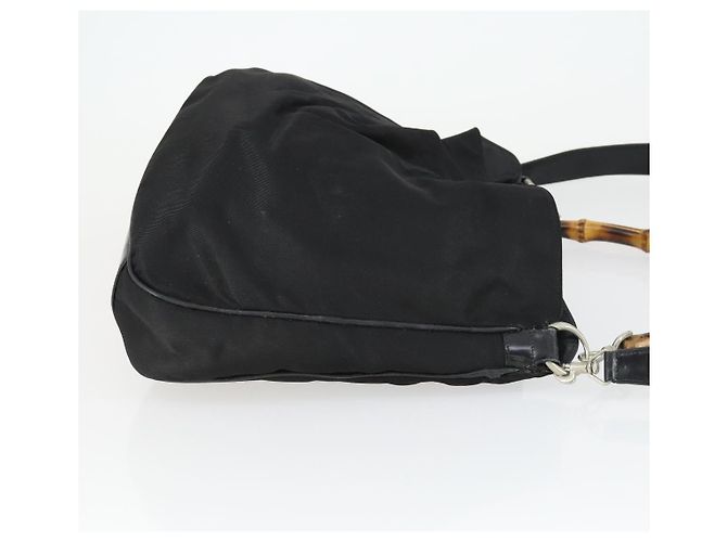Borsa a mano in nylon Gucci Bamboo 2 in 1 marrone argento 001 1781 1577 Auth 169380 - vista 3