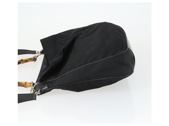 Borsa a mano in nylon Gucci Bamboo 2 in 1 marrone argento 001 1781 1577 Auth 169380 - vista 4