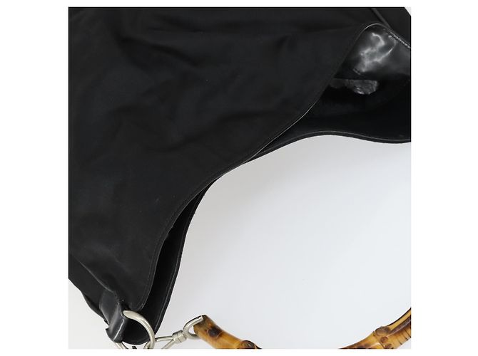Borsa a mano in nylon Gucci Bamboo 2 in 1 marrone argento 001 1781 1577 Auth 169380 - vista 6