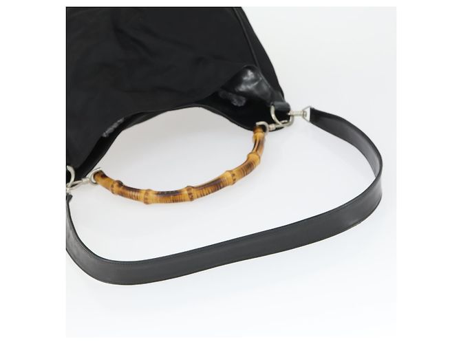 Borsa a mano in nylon Gucci Bamboo 2 in 1 marrone argento 001 1781 1577 Auth 169380 - vista 7