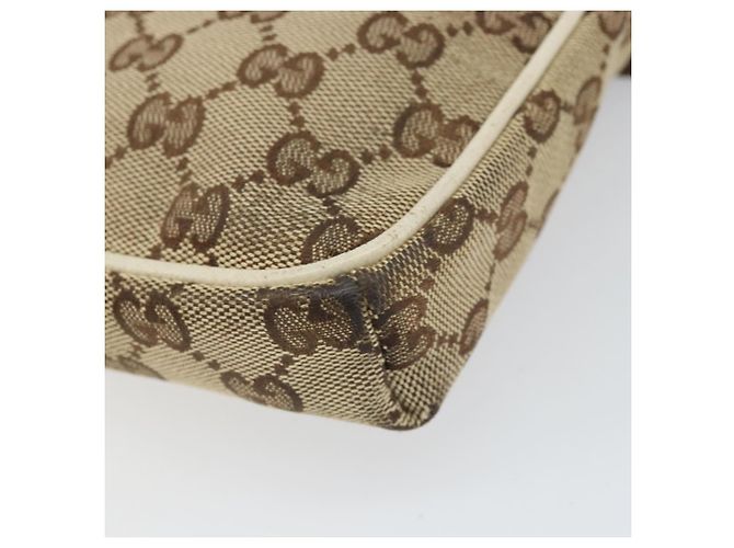 Borsa a Spalla GG Canvas Gucci Beige Argento 145865 Auth 171368 - vista 15