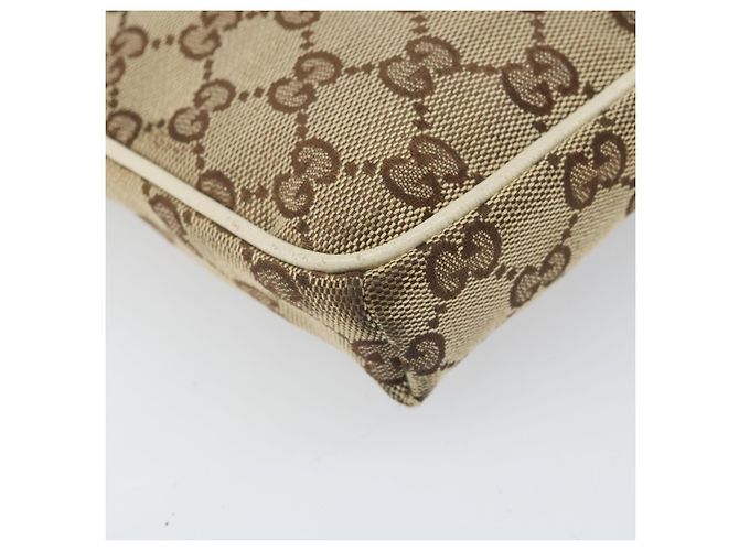 Borsa a Spalla GG Canvas Gucci Beige Argento 145865 Auth 171368 - vista 16