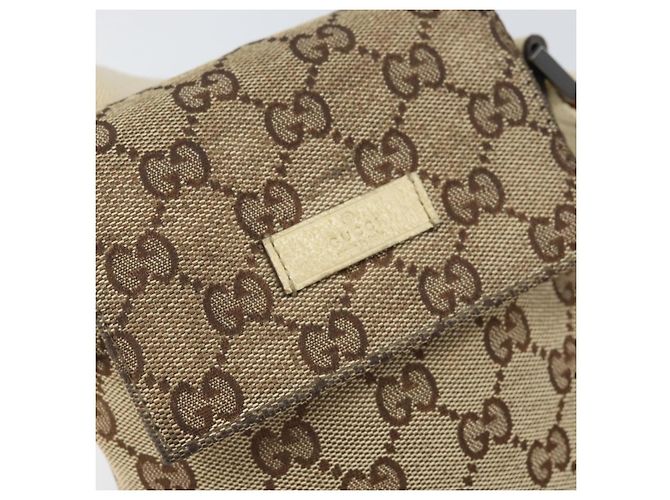 Borsa a Spalla GG Canvas Gucci Beige Argento 145865 Auth 171368 - vista 17