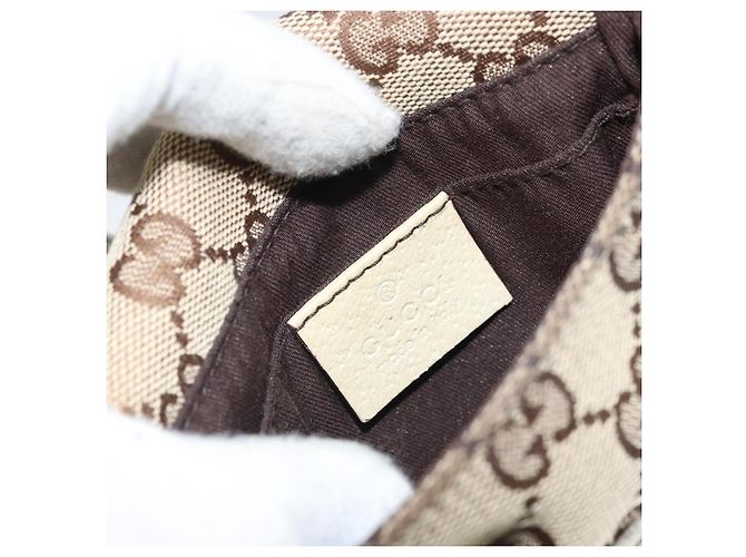 Borsa a Spalla GG Canvas Gucci Beige Argento 145865 Auth 171368 - vista 18