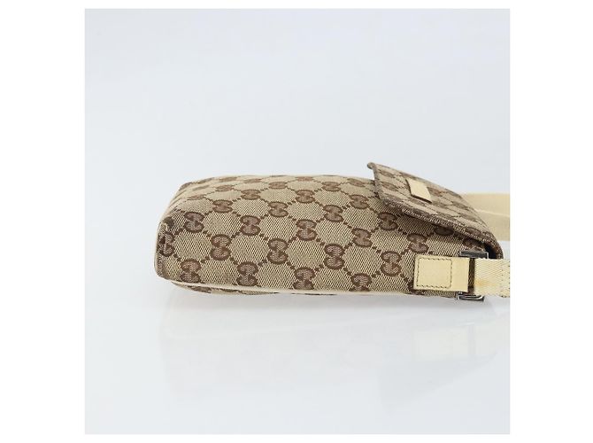 Borsa a Spalla GG Canvas Gucci Beige Argento 145865 Auth 171368 - vista 3