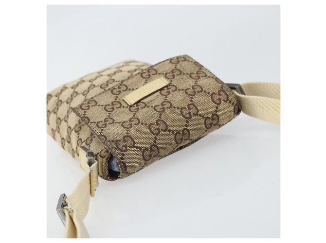 Borsa a Spalla GG Canvas Gucci Beige Argento 145865 Auth 171368 - vista 6