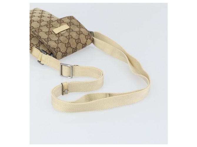 Borsa a Spalla GG Canvas Gucci Beige Argento 145865 Auth 171368 - vista 7