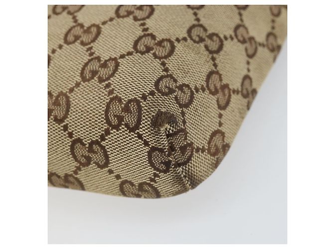 Borsa a Spalla GG Canvas Gucci Beige Argento 145865 Auth 171368 - vista 9