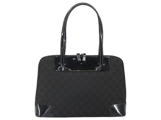 Borsa Tote GG Canvas Gucci Nero Oro 002 1122 3444 Auth ep13276 D'oro - vista 13