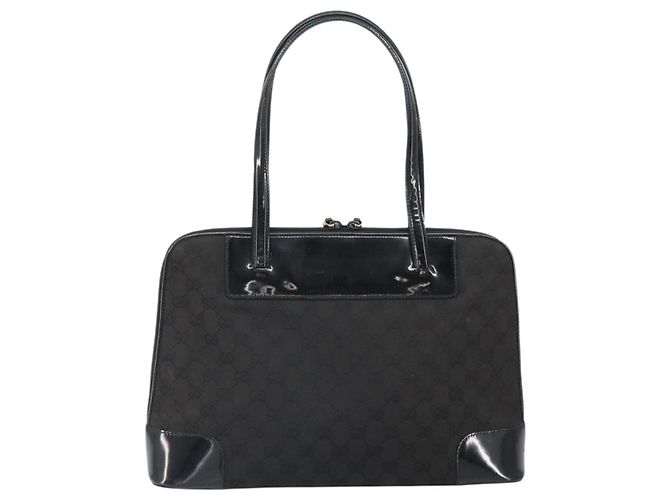Borsa Tote GG Canvas Gucci Nero Oro 002 1122 3444 Auth ep13276 D'oro - vista 2