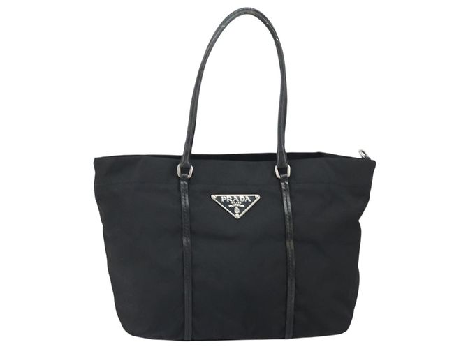 Prada Tote Bag aus schwarzem Nylon mit Silber authentisch 170131 - Ansicht 13