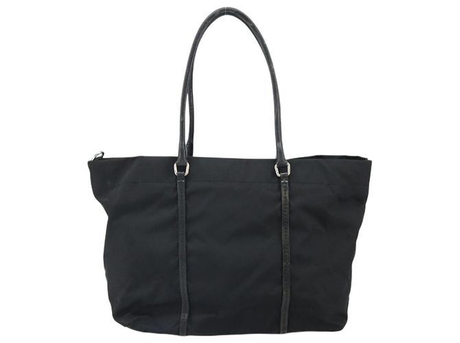 Prada Tote Bag aus schwarzem Nylon mit Silber authentisch 170131 - Ansicht 2