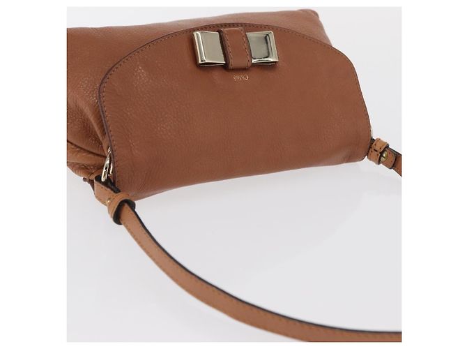 Chloé Borsa a Spalla Chloe in Pelle 2 in 1 Marrone Oro Auth BA10275 D'oro - vista 6