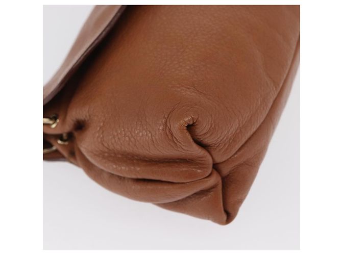 Chloé Borsa a Spalla Chloe in Pelle 2 in 1 Marrone Oro Auth BA10275 D'oro - vista 9