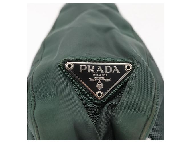 PRADA Tote Bag aus Nylon Khaki Silber authentisch bs33043 - Ansicht 10