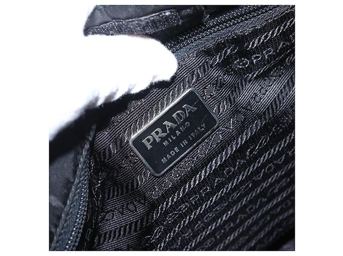 PRADA Tote Bag aus Nylon Khaki Silber authentisch bs33043 - Ansicht 17