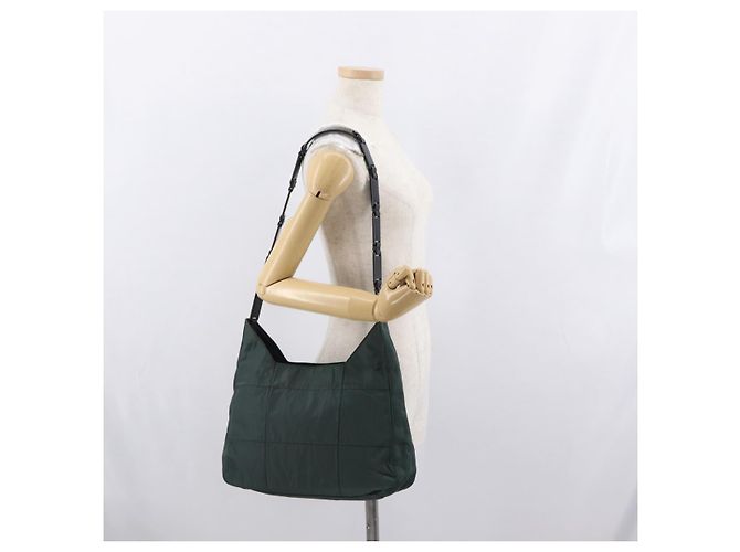 PRADA Tote Bag aus Nylon Khaki Silber authentisch bs33043 - Ansicht 22