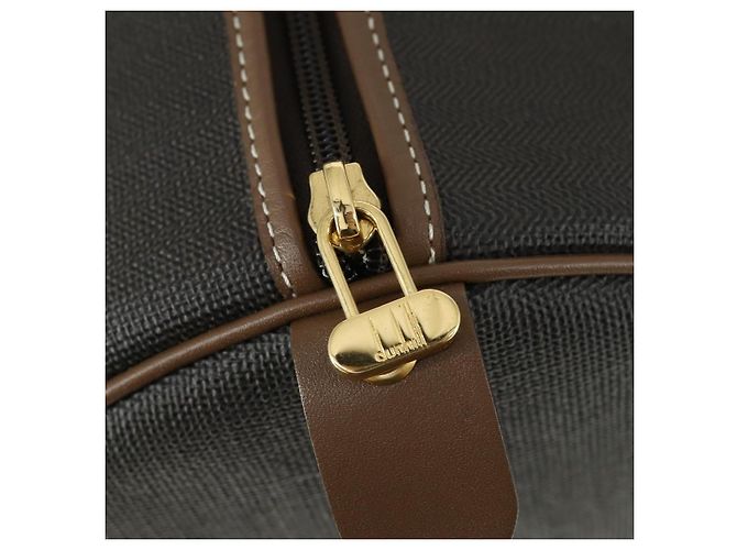 Alfred Dunhill Bolso Boston Dunhill PVC Marrón Dorado Auth 165102 - vista 11