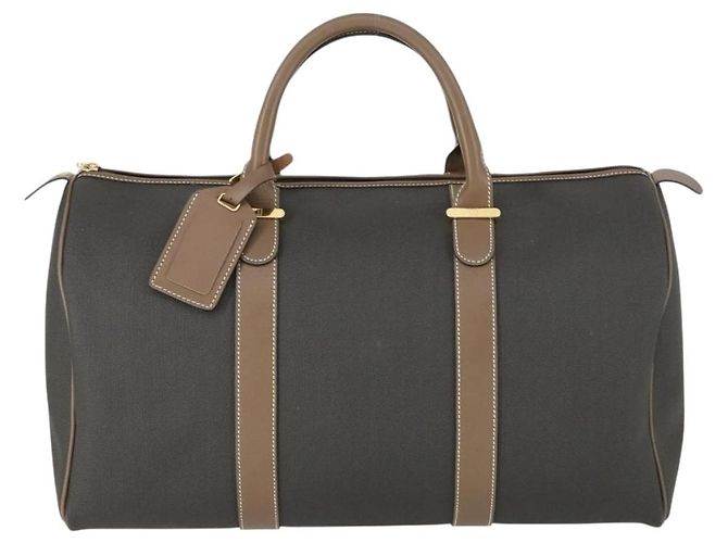Alfred Dunhill Bolso Boston Dunhill PVC Marrón Dorado Auth 165102 - vista 13