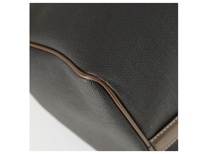 Alfred Dunhill Bolso Boston Dunhill PVC Marrón Dorado Auth 165102 - vista 16