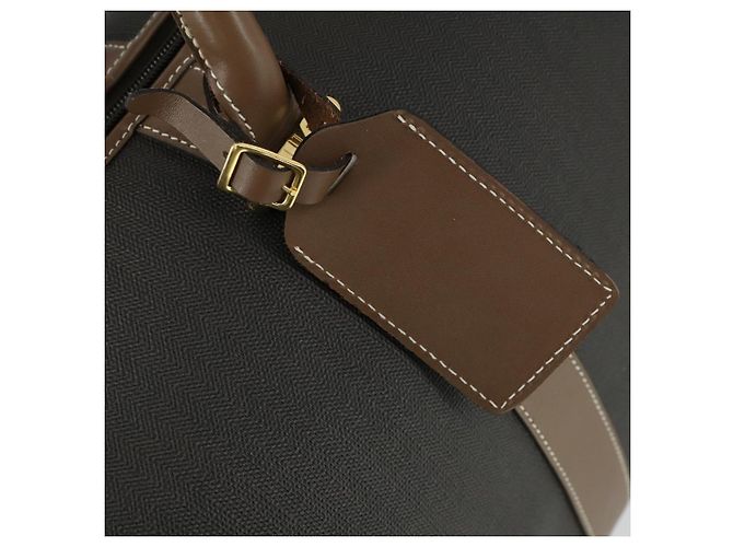 Alfred Dunhill Bolso Boston Dunhill PVC Marrón Dorado Auth 165102 - vista 17