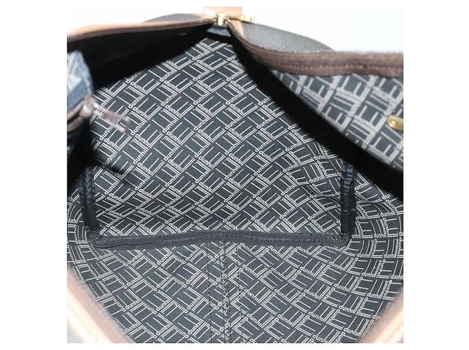 Alfred Dunhill Bolso Boston Dunhill PVC Marrón Dorado Auth 165102 - vista 18