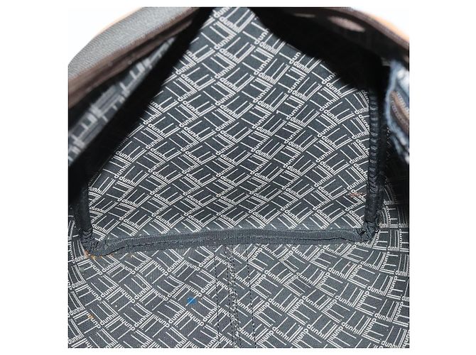 Alfred Dunhill Bolso Boston Dunhill PVC Marrón Dorado Auth 165102 - vista 19