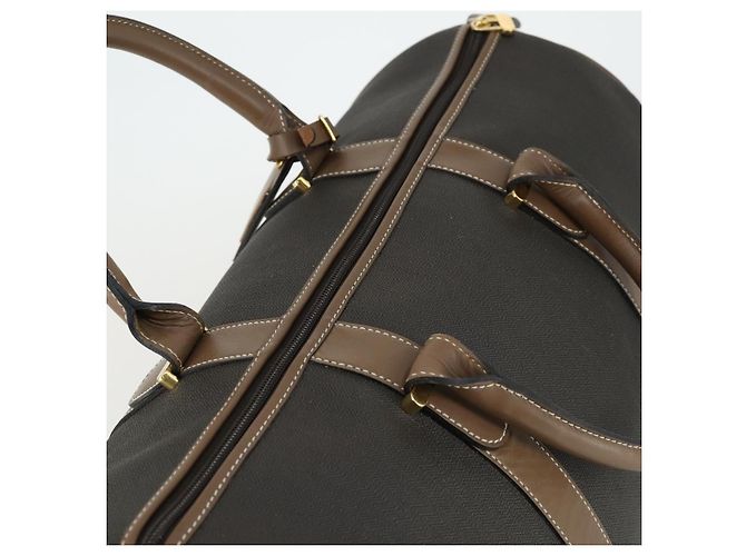 Alfred Dunhill Bolso Boston Dunhill PVC Marrón Dorado Auth 165102 - vista 6