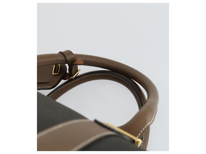 Alfred Dunhill Bolso Boston Dunhill PVC Marrón Dorado Auth 165102 - vista 8