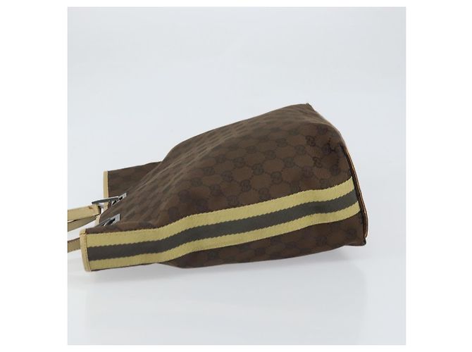 Borsa Tote GG Canvas Gucci Marrone Scuro Argento 31243 Auth ep13258 - vista 4