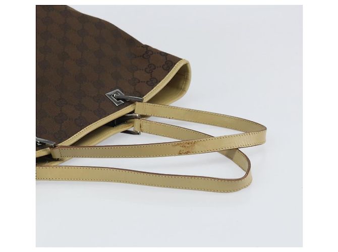 Borsa Tote GG Canvas Gucci Marrone Scuro Argento 31243 Auth ep13258 - vista 7