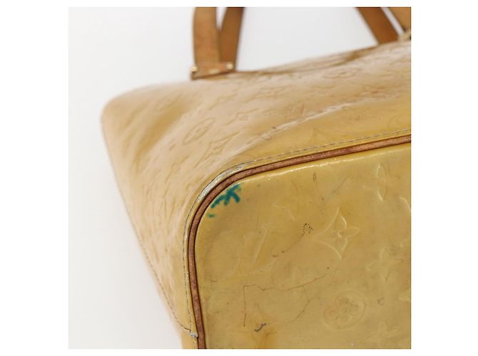 LOUIS VUITTON Borsa a Mano Houston Monogram Vernis Beige M91004 LV Auth ka2099 - vista 14