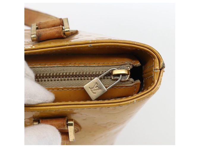 LOUIS VUITTON Borsa a Mano Houston Monogram Vernis Beige M91004 LV Auth ka2099 - vista 17