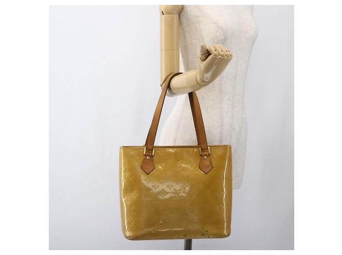 LOUIS VUITTON Borsa a Mano Houston Monogram Vernis Beige M91004 LV Auth ka2099 - vista 23