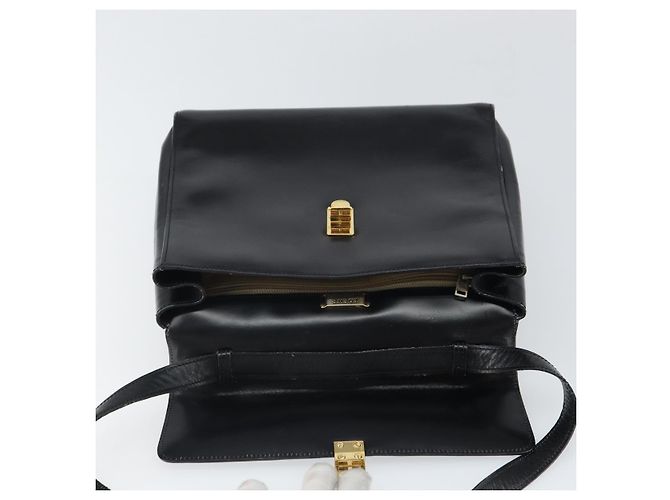 Borsa a mano LOEWE in pelle 2 in 1 nera e oro Auth gh1661 Nero D'oro - vista 11