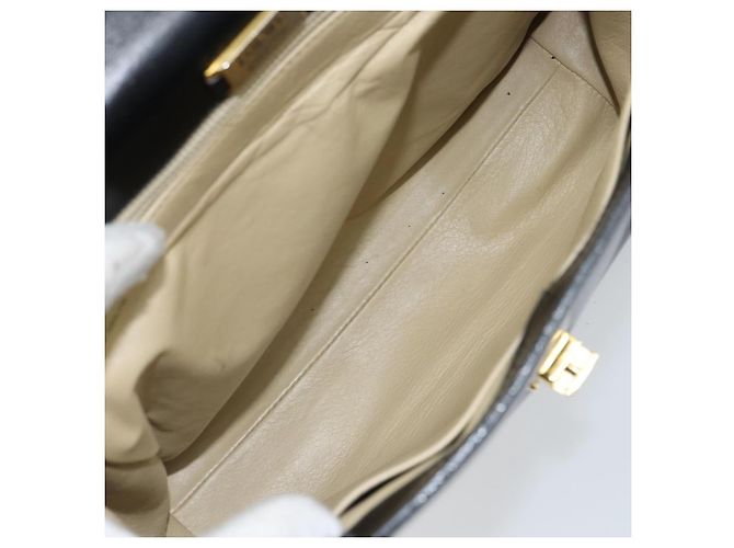Borsa a mano LOEWE in pelle 2 in 1 nera e oro Auth gh1661 Nero D'oro - vista 12